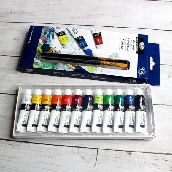 Royal & Langnickel Acrylic Tube Paints and Brush 14 Pc Artist Set - Picture 3 of 3